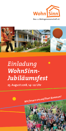 Flyer WohnSinn Jubiläum 2018